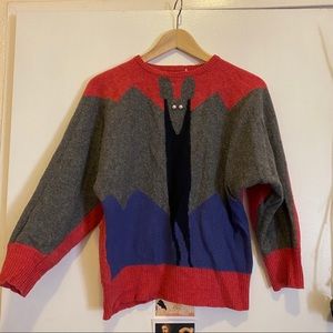 Vintage Halloween Bat Wool Sweater size small